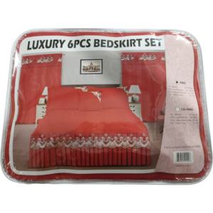 Usine personnalisé dentelle de luxe 6 pièces jupe de lit ensemble avec rideau solide matelassé couvre-lit ensemble avec dentelle volants pour literie hôtel - Product Image 1