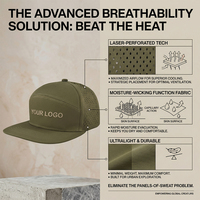 Casquette à visière plate personnalisée à séchage rapide, perforée au laser, pour équipes et marques lifestyle – Casquette de performance légère