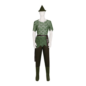 Disfraz de Enano Verde con Encaje Peter Pan para Hombre, Traje de Elfo para Halloween - Product Image 1