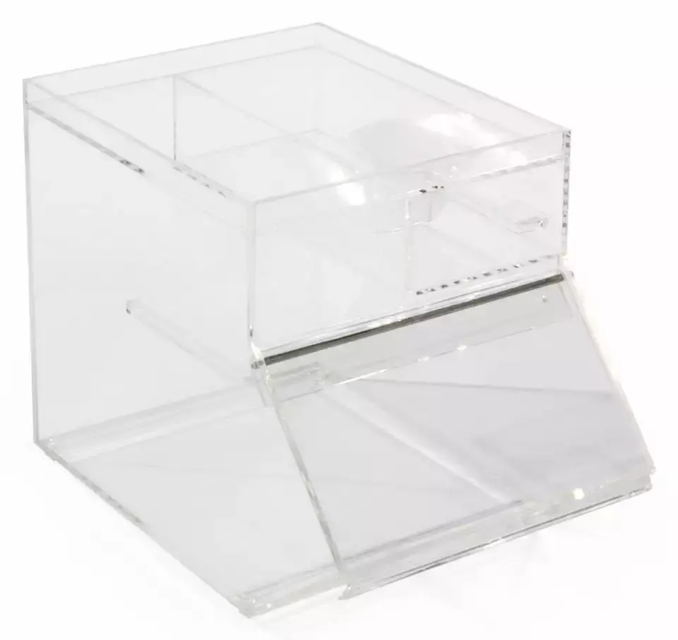 Benutzer definierte stapelbare klare Acryl Candy Bin Plexiglas Candy Container Box mit Deckel
