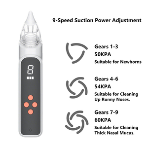 Elektrische babyneuszuiger Verstelbaar zuigniveau Muziek Kalmerend Verstelbaar zuigniveau Elektrische neuszuiger voor peuters - Product Image 5