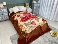 Selimut Minky Raschel 100% Poliester Tenun Motif Bunga Mewah Lembut Hangat Gaya Korea 8KG Khusus