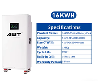 Boîtier de Batteries LiFePO4 Lithium-Ion DIY JK BMS 51.2V 16S 15kWh 16kWh 32kWh AKKU Vertical pour Stockage Personnel