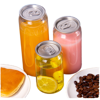 Boîtes transparentes en plastique pour animaux de compagnie, avec couvercle à anneau facile à ouvrir, 300ml, 350ml, 400ml, 450ml, 500ml, pour boissons, aliments, café, soda, crème