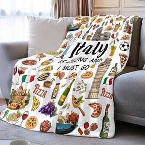 Italy Travel Flannel Blanket <b>Throw</b> Blanket Nap Blanket Fade Resistant Lightweight <b>for</b> Travel Camping Custom Print Wholesale - Product Image 2