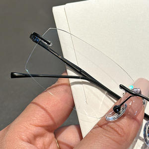 Kacamata Bisnis Grosir Terbaru 632-D Desain Pria Bingkai Semi Titanium Persegi Tanpa Bingkai Kacamata Pria - Product Image 5