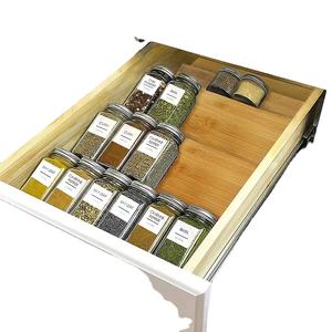 2025 新款 AY 竹制可调节储物调料架收纳架展示架 OEM <span class=keywords><strong>3</strong></span> 层竹制厨房配件白色 - Product Image 5