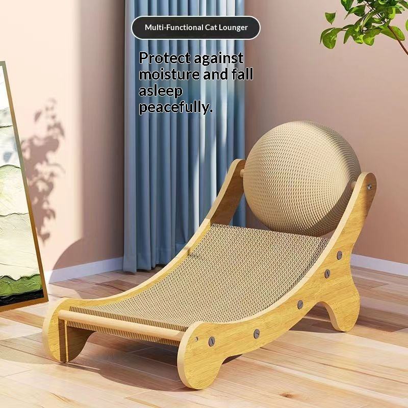 Sisal Cat Scratching Board One-Piece Cat Lounger Toy Wear-Resistant ...