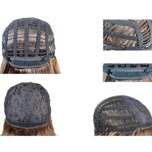 Perruque synthétique courte bouclée noire et bordeaux pas chère pour <span class=keywords><strong>femme</strong></span>, <span class=keywords><strong>coupe</strong></span> pixie, sans colle, avec raie latérale - Product Image 5