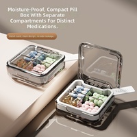 Boîte à pilules portable mini en plastique personnalisée par le fabricant, grande capacité, avec couvercle et compartiments pour le rangement moderne des comprimés médicamenteux