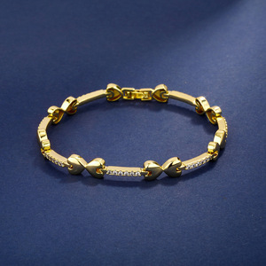 European American Unisex 2MM Tennis Chain Copper Zircon Inlay Box Clasp Summer Trendy Heart-Shaped <b>Anklet</b> Wholesale - Product Image 1