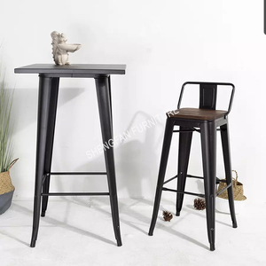Nhà máy giá rẻ Stackable kim loại barstool Ghế hội trường thương mại đồ nội thất truy cập chiều cao ghế Đen Heavy Duty Phân - Product Image 2