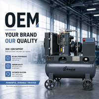 Compresseur d'air rotatif portable à vis 5,5 kW 7,5 CV VSD 32 CFM 120 PSI avec réservoir de 120 L et roulettes pour atelier de peinture automobile