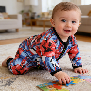 Tutina per Neonati in Cotone, Pagliaccetto a Maniche Lunghe 0-24 <span class=keywords><strong>Mesi</strong></span>, <span class=keywords><strong>Abbigliamento</strong></span> per Bambini con Cerniera a 2 Vie, Body per Neonati Maschi e Femmine - Product Image 3