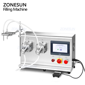 Machine de remplissage de liquides à petite dose semi-automatique à double tête de haute précision ZONESUN ZS-CPYT2 avec pompe à piston en céramique pour bouteilles et tubes - Product Image 6