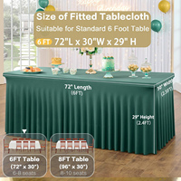 Jupe de table extensible en polyester, housse de table rectangulaire élastique 4FT 5FT 6FT 8FT pour banquet, mariage, vente en gros
