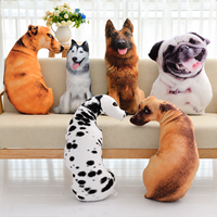 Coussin en forme de chien 3D réaliste, coussin imprimé doux en forme d'animal, coussin rembourré pour canapé, décoration de la maison