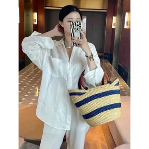 Camicette e Camicie <span class=keywords><strong>Oversize</strong></span> da <span class=keywords><strong>Donna</strong></span> in <span class=keywords><strong>Lino</strong></span> Stampato Digitalmente 200gsm Traspiranti, Personalizzate OEM di Alta Gamma dal Produttore di Abbigliamento di Guangzhou - Product Image 2