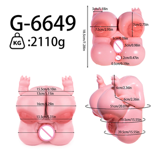 GEEBA Pink Bear Ruby Fantasy Bear Half Body Male <b>Masturbator</b> Dual Channel Medical Grade Silicone Doll Design Realistic toys - Product Image 5