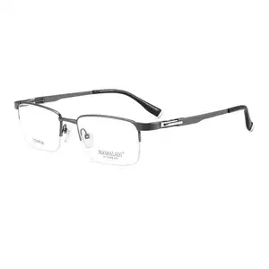 Montura de gafas de media llanta de titanio, montura óptica Flexible, ojos recetados, gafas antiradiación, nano SPEC