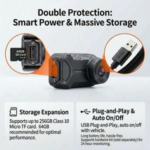 <span class=keywords><strong>Cam</strong></span>éra de tableau de bord pour moto 2K, WiFi, étanche IP66, mini enregistreur vidéo pour moto, ATV, UTV, scooter, enregistrement en boucle - Product Image 3