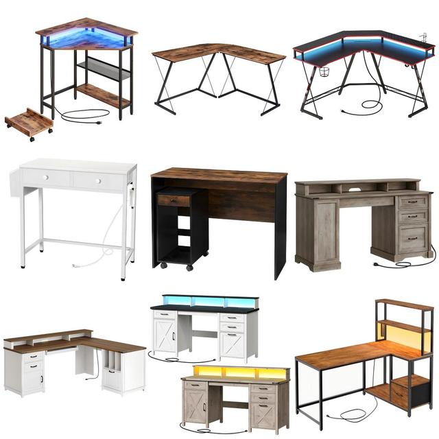 Wholesale Computer Desk, Industrial Style Computer Desks, L Shaped Gaming Desk, Farmhouse Computer Table for Home Office