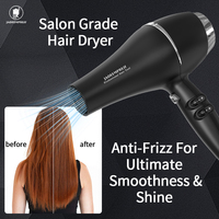 Sèche-cheveux professionnel 1875W avec moteur AC à faible bruit et fonction ionique comprenant un concentrateur et une buse de diffuseur pour les hôtels
