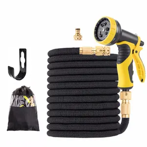 Fold up 100ft Retractable Hoses Garden Water Hose with Brass Fittings and Sprayer Nozzle
