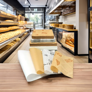 กระดาษไขไม่เคลือบผิวทำจากเยื่อไม้ ปลอดภัยสำหรับอาหาร รีไซเคิลได้ กันน้ำ ทนความร้อน เป็นมิตรกับสิ่งแวดล้อม พิมพ์โลโก้ได้สองด้าน - Product Image 1