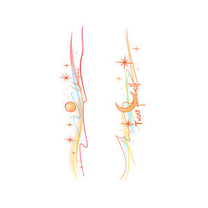 Tatuajes Temporales Coloridos, Adhesivos Estéticos <span class=keywords><strong>y</strong></span> Relajantes con Diseño de <span class=keywords><strong>Sol</strong></span> <span class=keywords><strong>y</strong></span> <span class=keywords><strong>Luna</strong></span>, Letras Artísticas, <span class=keywords><strong>Tatuaje</strong></span> Impermeable para Cara, Brazo <span class=keywords><strong>y</strong></span> Pierna - Product Image 6