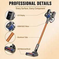 Aspirateur balai sans fil vertical sans sac à moteur BLDC 430W 34KPA certifié CE RoHS, garantie 1 an pour le marché européen