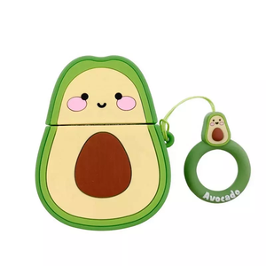 Funda de Silicona con Forma de Aguacate para Airpods 1/2, Protector de Auriculares Inalámbricos con Gancho - Product Image 1