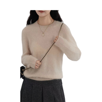 Pull en cachemire brossé pour femme tricoté à l'ordinateur, pulls d'hiver personnalisables, pull décontracté pour femme, cardigan
