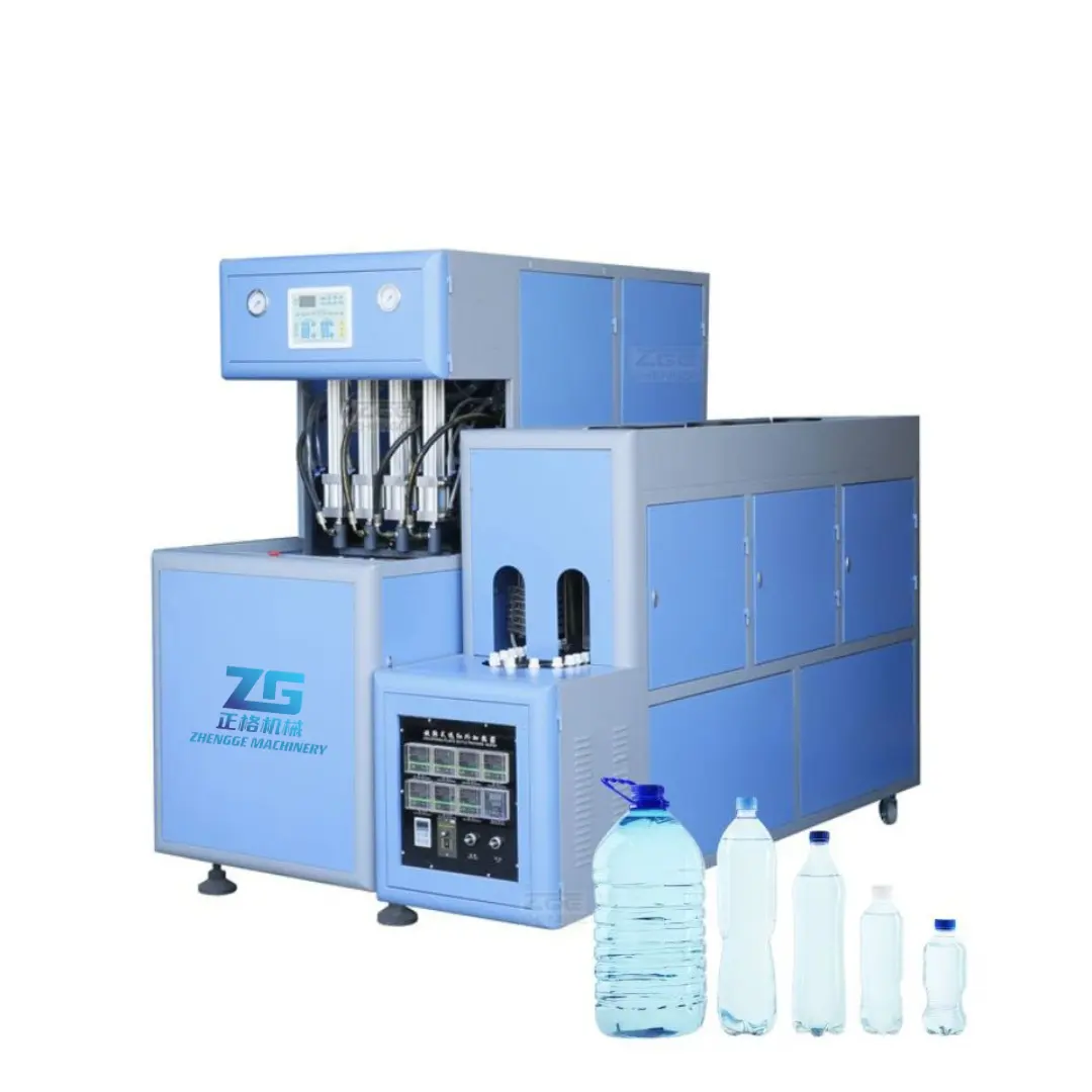 4 Holte Semi-Automatische Pet Fles Stretch Blow Molding Machine Kleinschalige Fles Maken Machine Te Koop