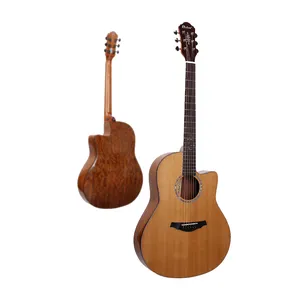 木制OEM ODM定制实心原声吉他中国制造41英寸圆背实心吉他6弦