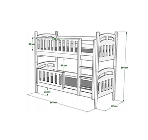 La Cama Doble <span class=keywords><strong>Infantil</strong></span> de Madera Está Equipada con 2 <span class=keywords><strong>Cajones</strong></span>, una <span class=keywords><strong>Escalera</strong></span> y un Barandilla de Seguridad Anticaídas - Product Image 3