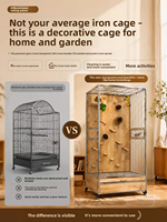 Volière panoramique en verre trempé pour perroquets, en acier inoxydable 304, avec roues arrière en bois, pour intérieur – Meilleures ventes