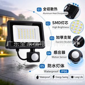 Outdoor Waterproof <b>Led</b> <b>Sensor</b> <b>Light</b> 50W Ip66 With Remote Control And <b>Motion</b> Detection For Garden Yard - Product Image 3