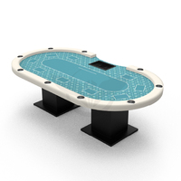 Table de poker ovale personnalisée YH, entièrement noire, avec pieds carrés - Table de poker Texas Hold'em professionnelle pour usage en casino