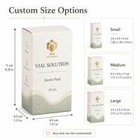 Personnalisation en petite série d'emballages et d'étiquettes autocollantes pour ampoules de 10 ml, boîtes en carton blanc respectueuses de l'environnement