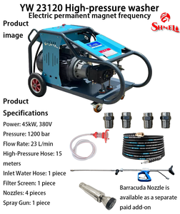 Nueva Hidrolavadora Industrial de Agua Fría para <span class=keywords><strong>Limpieza</strong></span>, Desoxidación y Desincrustación de 45kW 380V 1200bar con Motor de Imán Permanente - Product Image 4