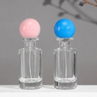 Flacons de parfum ronds en verre transparent de 30 ml, 50 ml, 100 ml, avec logo personnalisé, flacons vaporisateurs vides avec bouchon en forme de boule