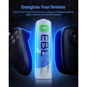 Piles AA au lithium non rechargeables EBL haute performance 3000 mAh 1,5 V, lot de 4, pour appareils de haute technologie - Product Image 6