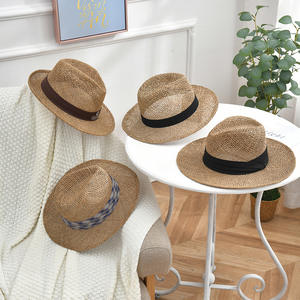 JAKIJAYI Chapeau de Panama en paille de jonc de mer unisexe de haute qualité Chapeau de plage populaire à large bord Prix compétitif Chapeau de soleil pour hommes femmes - Product Image 6
