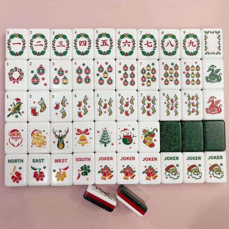 Christmas American Mahjong Plaques Shining Christmas Theme Design ...