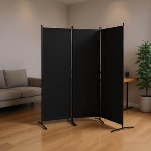 Divisor de Habitaciones Plegable Portátil de 4 Paneles, Pantalla de Privacidad Negra para Oficina, Dormitorio, Sala de Estar, Diseño Minimalista para el Hogar - Product Image 2
