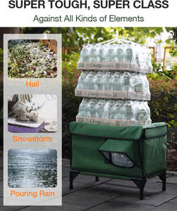 Abri extérieur chauffé pour chiens et chats avec tapis pour animaux de compagnie, imperméable, isolé, pliable, portable, style luxueux - Product Image 5