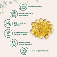 Oméga-3 végétaliens à base d'algues avec DHA, DPA, EPA, sans huile de poisson, sans odeur, gélules molles pour la santé cérébrale des adultes - Compléments alimentaires