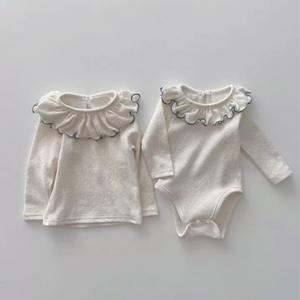 夏の新生児用カジュアルスリングロンパース、幼児女の子用無地セーター、コットン製乳児服 - Product Image 3
