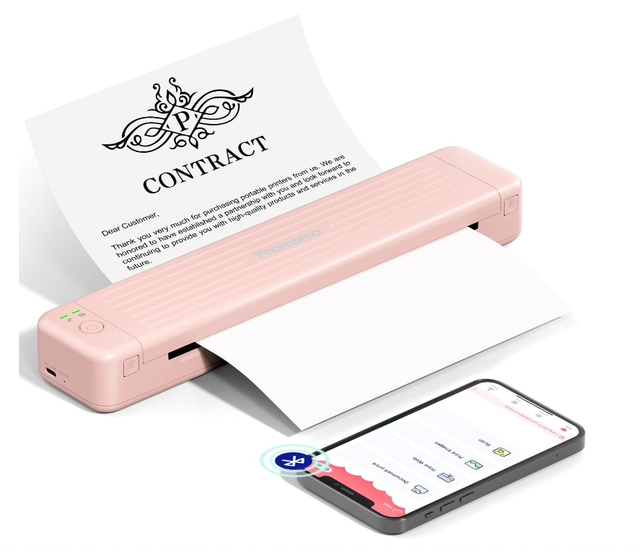 Phomemo P831 Portable Printers 300DPI Wireless A4/Letter Size Regular Copy Paper Mobile Printer Compatible with Normal Paper